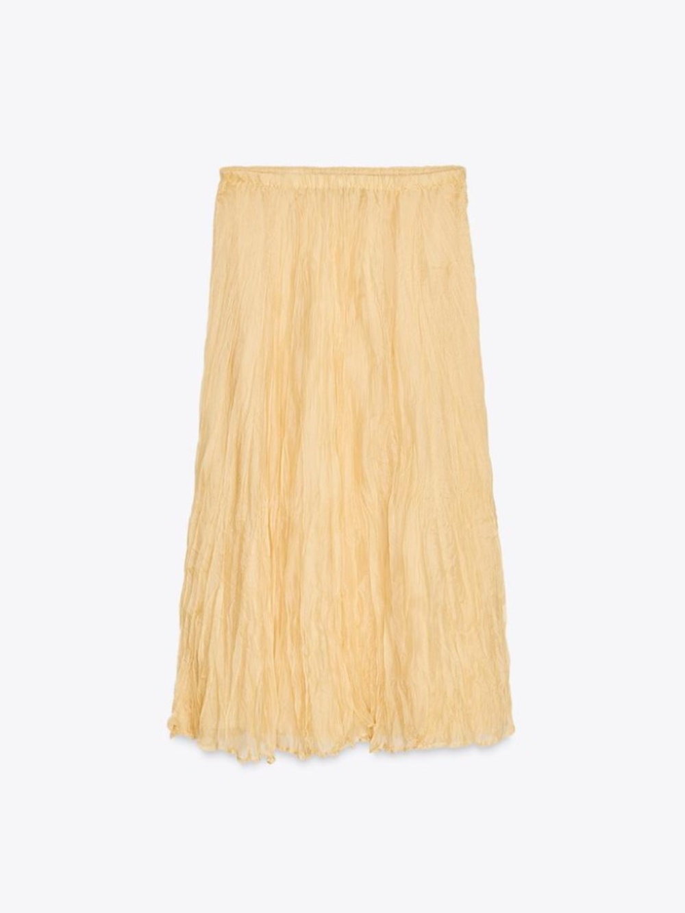 ZARA CRINKLE EFFECT MIDI SKIRT ZW COLLECTION